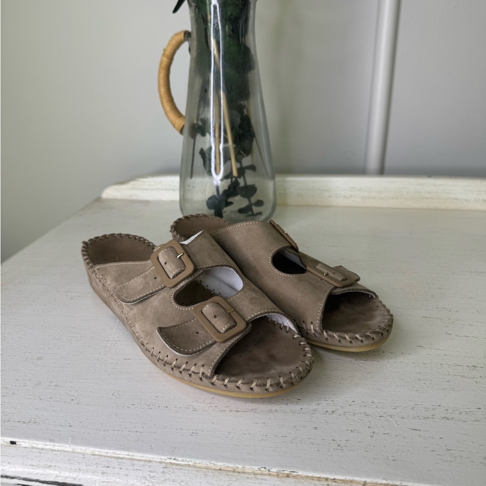 laPlume sz 40 European 9.5-10 American Tan Leather Sandals - Picture 6 of 9